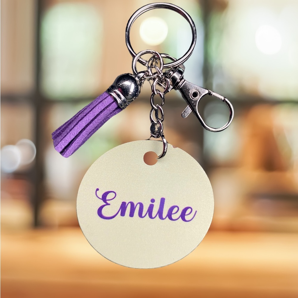 Custom Purple Tassel Keychain